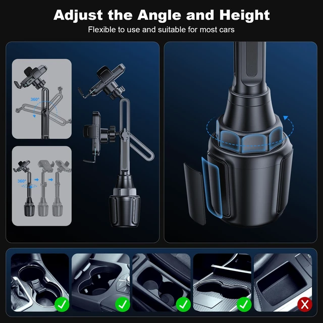 Alt view image 4 of 7 - Wireless Car Charger Car Cup Phone Holder 15W Fast Charging Auto Clamping | Car Charger Dual Port PD&QC3.0 for iPhone16/15/14/13/12/11 Pro Max Xs, Samsung Galaxy S24 Ultra S23 S22 S21 S20