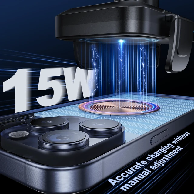 Alt view image 2 of 7 - Wireless Car Charger Car Cup Phone Holder 15W Fast Charging Auto Clamping | Car Charger Dual Port PD&QC3.0 for iPhone16/15/14/13/12/11 Pro Max Xs, Samsung Galaxy S24 Ultra S23 S22 S21 S20