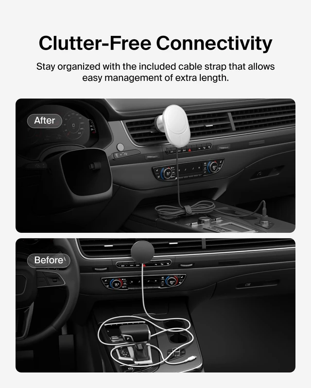Alt view image 3 of 7 - Belkin 15W MagSafe-Compatible Wireless Car Charger, Vent Mount | iPhone 17/16/15/14/13, Pixel 10 compatible, fast charging, secure vent mount, hands-free driving