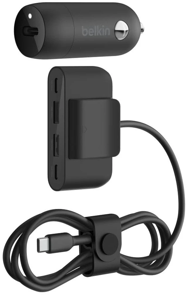 Main image of Belkin BoostCharge 30W USB-C Car Charger with 4-Port Extender | USB-C Power Delivery, universal compatibility, for iPhone 16, Galaxy S25, Note series, Nintendo Switch 2