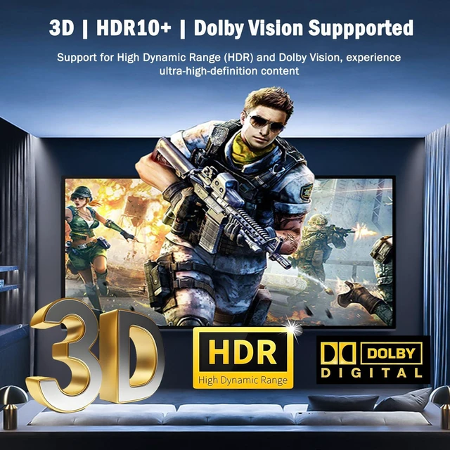 Alt view image 5 of 7 - 8K HDMI 2.1 Switch, HDMI 2.1 Switcher 4 in 1 Out Supports 8K@60Hz, 4K@120Hz, 1080P@240Hz, HDCP 2.3 CEC VRR ALLM HDR 10+ 3D Dolby Atmos Compatible with PS5 Xbox Blu-Ray Player etc