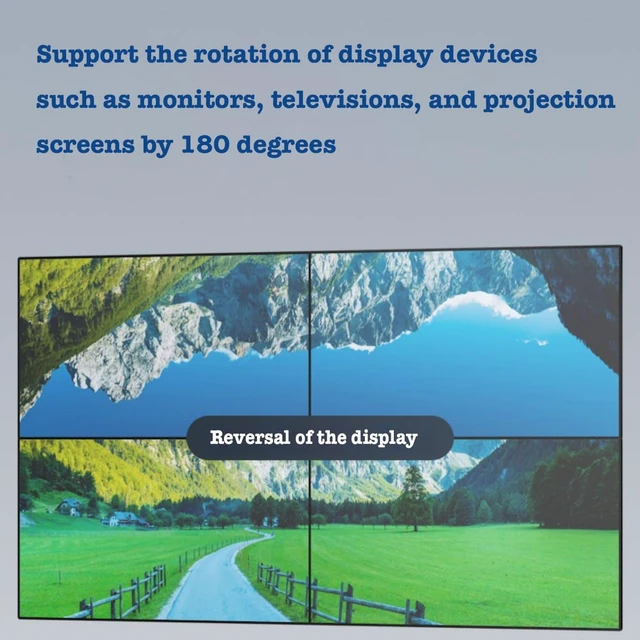 Alt view image 2 of 7 - 2x2 4k Video Wall Controller, Transform 4 TV Screens into a Single Wall Display with HDMI & DVI 4K Input, 180° Rotation, Audio Output, IR Remote/RS232/Button Press Control