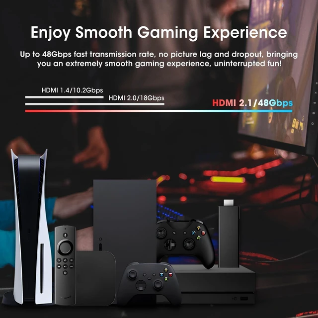 Alt view image 5 of 7 - ROOFULL 4 Port 8K HDMI Switch with Remote | 4 In 1 Out HDMI 2.1 Switcher Selector, 8K@60Hz, 4K@120Hz, Dolby Vision/Atmos, Automatic Switching, HDCP 2.3, HDR10+, 48Gbps