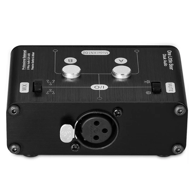 Alt view image 7 of 7 - 2 Way XLR Balanced Stereo Audio Switcher Passive A/B Mini Switch Box Mixer Sound Splitter (KN102, 1-IN-2-OUT)