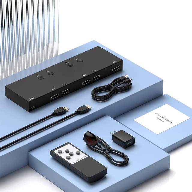 Alt view image 7 of 7 - ZUZONG 4 Port HDMI Switch 4k@60hz HDMI Switcher 4 in 1 Out HDCP 2.0 HDMI2.0 Hub Supports 3D Compatible with Switch/Switch 2/ OLED/Xbox PS5/4/3 DVD Player Fire Stick Roku Apple TV Chromecast PC