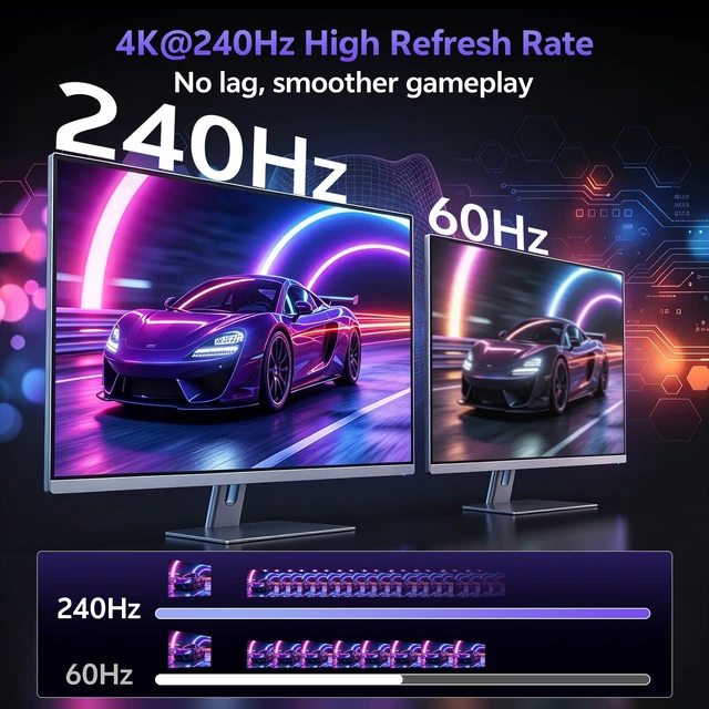 Alt view image 4 of 7 - 8K@60Hz HDMI Switch 3 in 1 Out, 4K@240Hz, HDMI 2.1 Switcher with Remote | Aluminum, Support Auto-Switch, G-Sync HDR HDCP 2.3, HDMI Splitter Compatible with PS, Xbox, Switch, Roku, Fire Stick