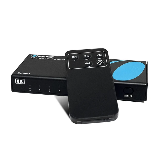 Main image of OREI 8K 4-Port HDMI 2.1 Switch, 8K@60Hz,4-in 1-Out 4K@120Hz, Auto Switch | hdmi switcher 4 in 1 out, hdmi switcher 4k 120hz, 48Gbps, HDR10, Dolby Vision, HLG, PS5/Xbox Ready