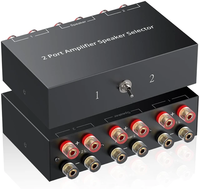 Main image of PROZOR 2(1)-in-1(2)-Out Amp Amplifier Speaker Switcher Selector | 2-Way Speaker switcher selector box with A/B Switch No External Power Easy A/B Gear Comparison, No Cable Swaps