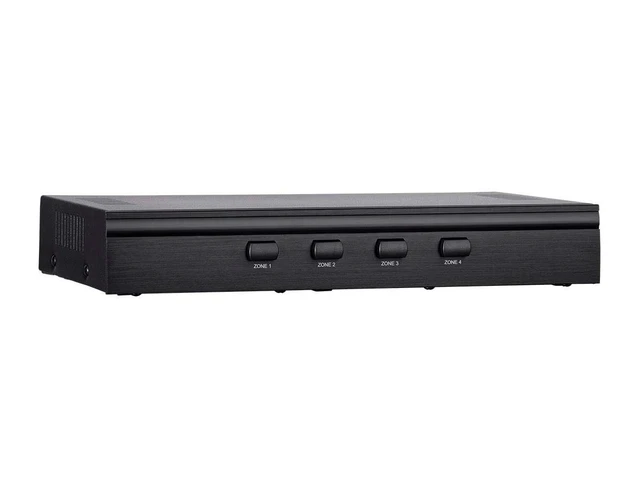 Alt view image 2 of 4 - Monoprice SS-4 Premium 4 Channel Speaker Selector, with Impedance Protection, Supports 12-16 AWG Speaker Wire, Individual Zone On/Off Buttons, 138157, Black