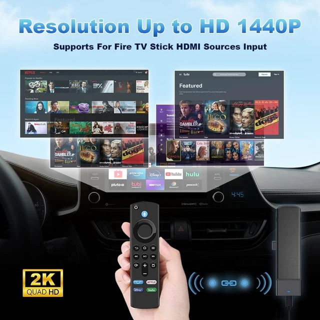 Alt view image 3 of 7 - Carlinkit FireDrive Link Pro Car TV Converter, Wireless CarPlay Adapter with HDMI for Fire TV Stick Streaming, Convert Wired CarPlay to Wireless Android Auto & Apple CarPlay Dongle, Plug & Play