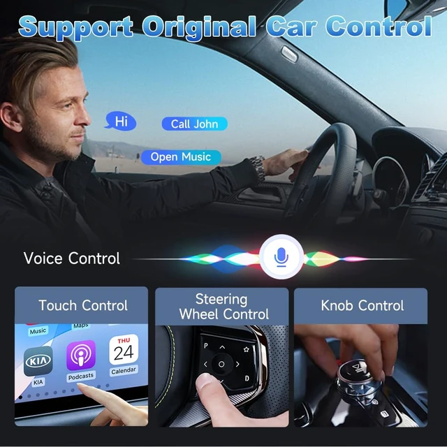 Alt view image 5 of 7 - Carlinkit FireDrive Link Pro Car TV Converter, Wireless CarPlay Adapter with HDMI for Fire TV Stick Streaming, Convert Wired CarPlay to Wireless Android Auto & Apple CarPlay Dongle, Plug & Play