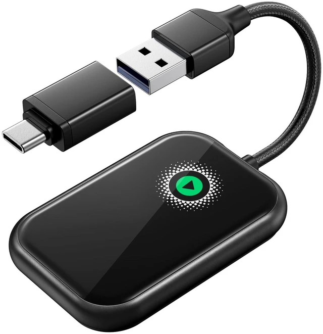 Main image of AweEos Smarter CarPlay Pro 2-in-1 Wireless CarPlay & Android Auto Adapter | WiFi 6 & BT 5.4, Zero Latency Real-time Transmission, 5s Auto-Reconnect, Plug & Play, 98% Cars Compatible (2015+)
