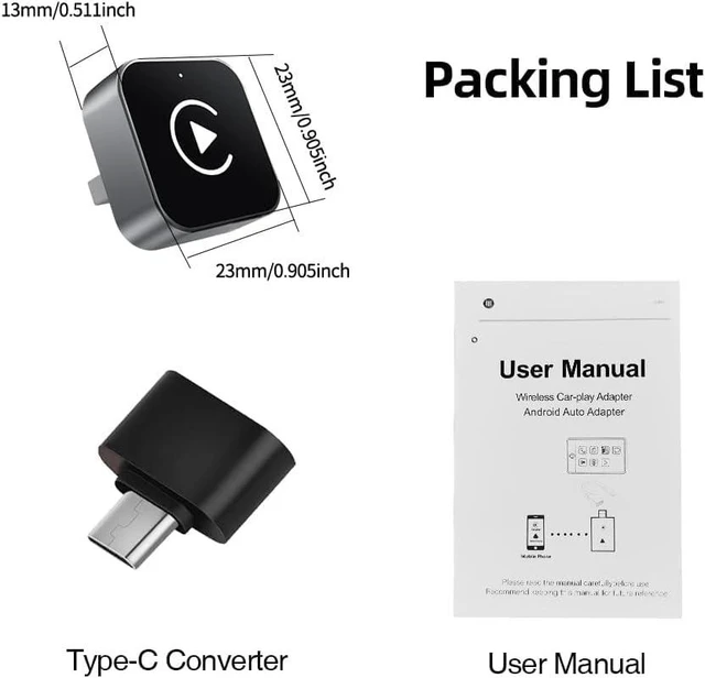 Alt view image 7 of 7 - Wireless CarPlay Adapter for iPhone, Android, 2026 Upgrade Convert Wired to Wireless Apple CarPlay Adapter, Mini Size USB Stable Control, Plug and Play