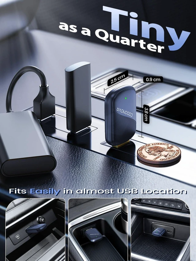 Alt view image 3 of 7 - Mini Wireless CarPlay Adapter for iPhone & Android Auto - Wired to Wireless | Gold-Plated USB Dongle, Fast Stable Connection, Auto Reconnect in 3 Seconds