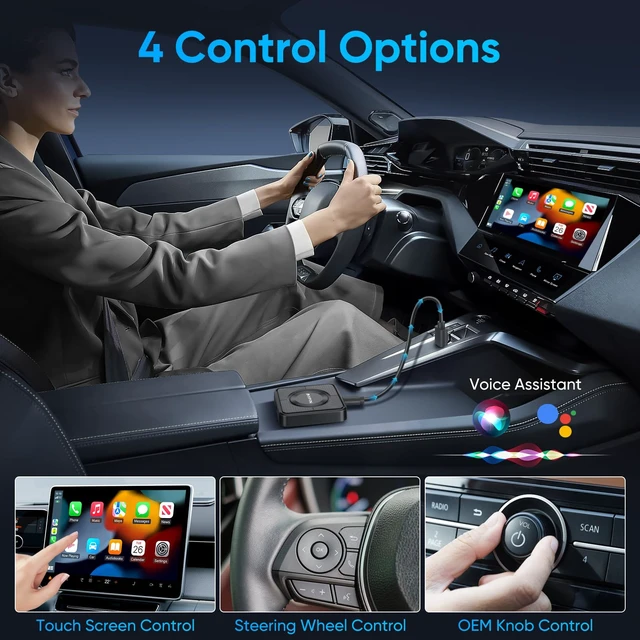 Alt view image 5 of 7 - Upgraded Wireless CarPlay Adapter,Support Netflix YouTube, Plug & Play | 3-in-1 Wireless Carplay & Android Auto& Video Adapter, Support TF Card,USB Type C, USB Type A Compatible with iPhone &Android