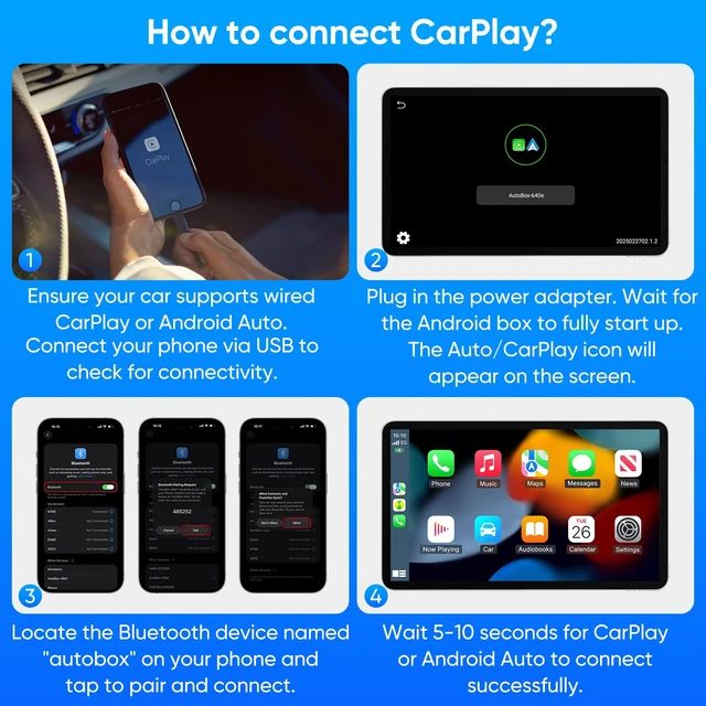 Alt view image 7 of 7 - Upgraded Wireless CarPlay Adapter,Support Netflix YouTube, Plug & Play | 3-in-1 Wireless Carplay & Android Auto& Video Adapter, Support TF Card,USB Type C, USB Type A Compatible with iPhone &Android