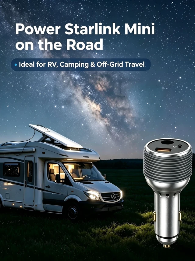 Alt view image 4 of 7 - FOMHO for Starlink Mini Digital Display Power Car Adapter, 3 in 1 with 12-24V to 30V DC Step Up Converter with 45W PD USB-C & 18W USB-A Ports, for Car RV Truck Boat Off-Grid Travel