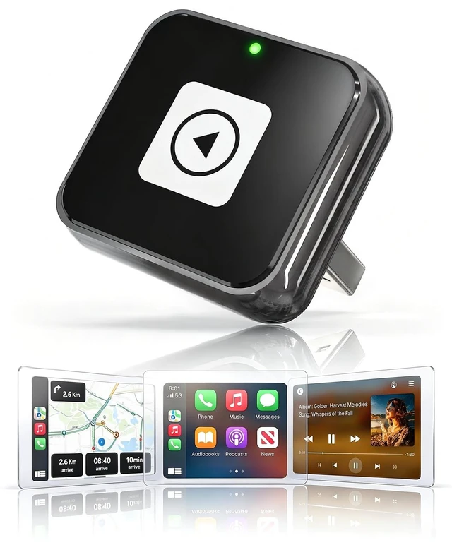 Main image of Wireless CarPlay Adapter for Apple iPhone & Android Auto Dongle | Mini USB Bluetooth Car Adapter, Wired to Wireless, Fast Auto-Connect, Easy Setup Plug and Play for Apple CarPlay/Android