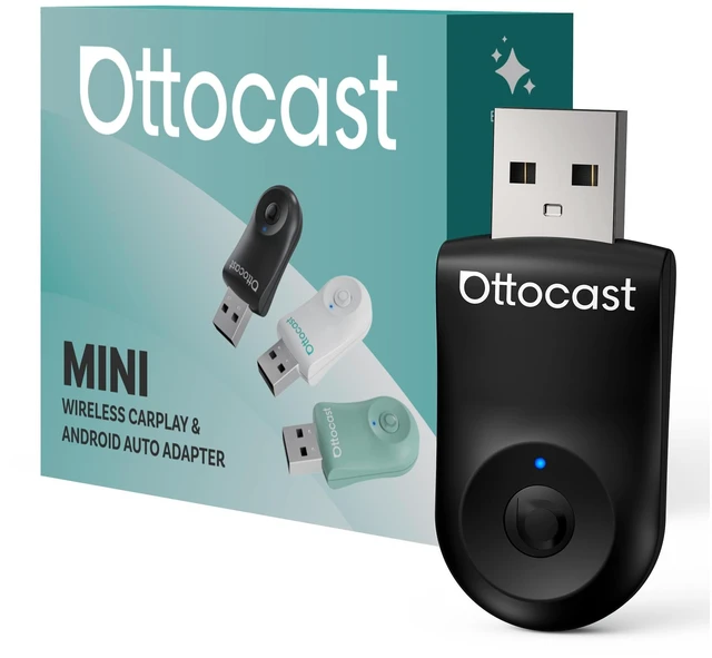 Main image of OTTOCAST Mini Dongle Wireless CarPlay Adapter for iPhone & Android Auto Adapter 2-in-1 Convert Wired to Wireless Apple Car Play, Plug & Play, USB-C, Low Latency (2016+ Cars, iOS 10+/Android 11+)