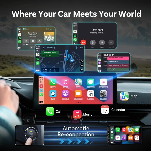 Alt view image 7 of 7 - OTTOCAST Mini Dongle Wireless CarPlay Adapter for iPhone & Android Auto Adapter 2-in-1 Convert Wired to Wireless Apple Car Play, Plug & Play, USB-C, Low Latency (2016+ Cars, iOS 10+/Android 11+)