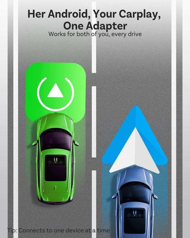 Alt view image 2 of 7 - OTTOCAST Mini Nova 2-in-1 Wireless CarPlay & Android Auto Adapter, Black | Ultra Slim, 2026 Upgraded Plug & Play Adapter, Features Built-in AI Assistance Including Claude, Gemini, and ChatGPT