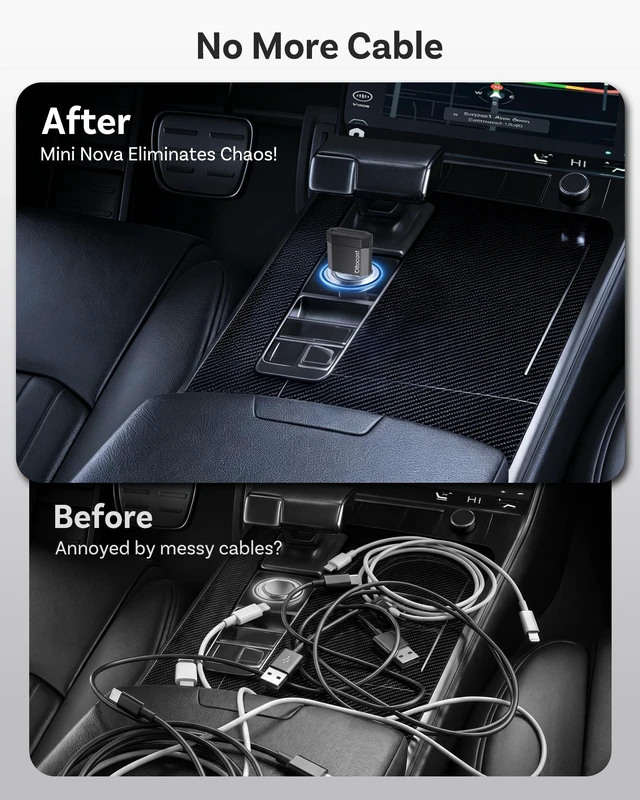 Alt view image 3 of 7 - OTTOCAST Mini Nova 2-in-1 Wireless CarPlay & Android Auto Adapter, Black | Ultra Slim, 2026 Upgraded Plug & Play Adapter, Features Built-in AI Assistance Including Claude, Gemini, and ChatGPT