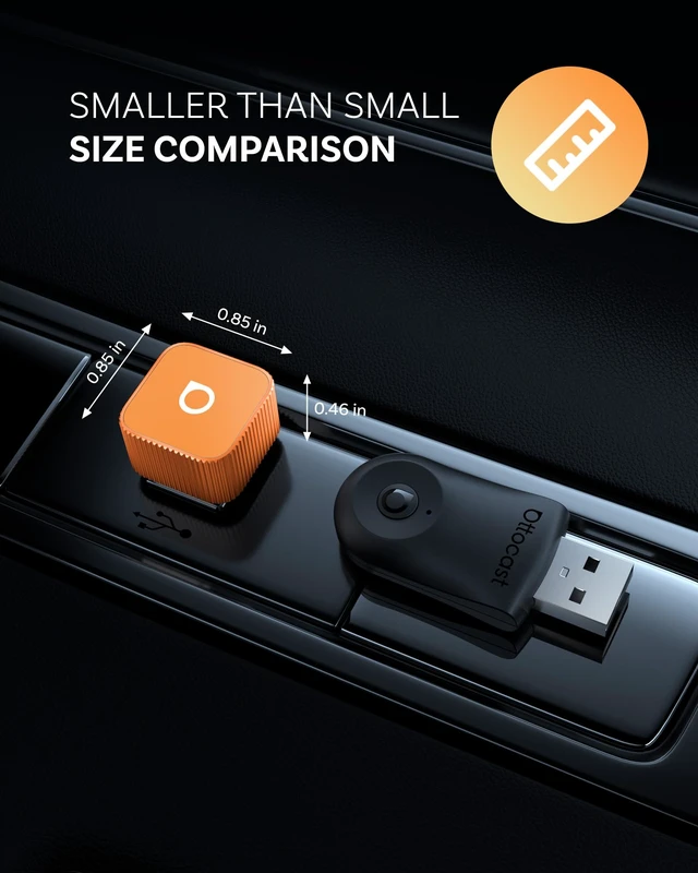 Alt view image 3 of 7 - OTTOCAST Mini Cube 3.0 Wireless CarPlay & Android Auto Adapter 2026 Plug & Play, Fast Auto-Reconnect (Orange)