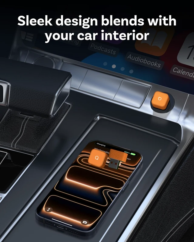 Alt view image 6 of 7 - OTTOCAST Mini Cube 3.0 Wireless CarPlay & Android Auto Adapter 2026 Plug & Play, Fast Auto-Reconnect (Orange)
