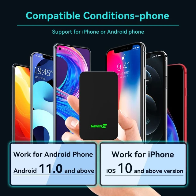 Alt view image 4 of 7 - Carlinkit 5.0 2air Wireless CarPlay Android Auto Adapter for OEM Wired Cars | Wired to Wireless,Plug & Play,2.4/5GHz Dual-WiFi,OTA Upgrade