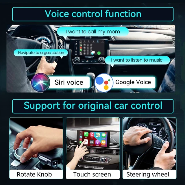 Alt view image 6 of 7 - Carlinkit 5.0 2air Wireless CarPlay Android Auto Adapter for OEM Wired Cars | Wired to Wireless,Plug & Play,2.4/5GHz Dual-WiFi,OTA Upgrade