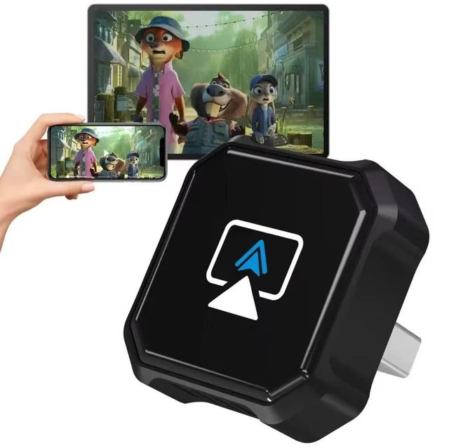 Main image of 4 in 1 Wireless CarPlay Adapter - 2027 Upgraded Screen Mirroring Adapter for Apple CarPlay & Android Auto & AirPlay & MirrorLink, Screen Mirror Dongle for Car, Plug & Play, Come with Type-C Extension