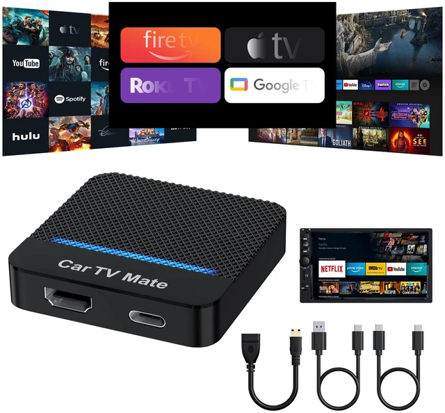 Main image of Car TV Mate Pro, Wireless CarPlay & HDMI Adapter, Compatible with Fire TV Stick, iPhone, Screen Throwers, Car Video Box Compatible with Factory Wired CarPlay Vehicles from 2016 & iOS 10+ i Phone