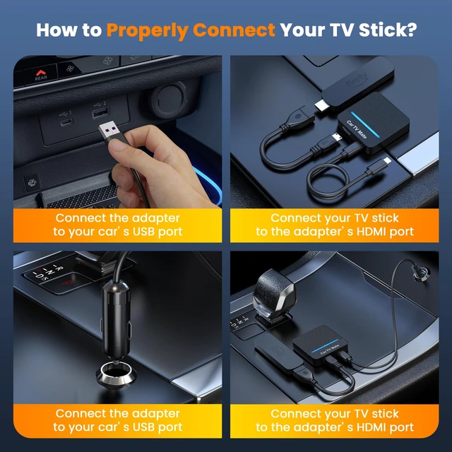 Alt view image 4 of 7 - Car TV Mate Pro, Wireless CarPlay & HDMI Adapter, Compatible with Fire TV Stick, iPhone, Screen Throwers, Car Video Box Compatible with Factory Wired CarPlay Vehicles from 2016 & iOS 10+ i Phone