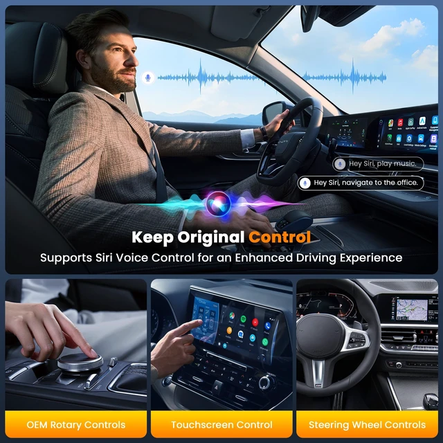 Alt view image 5 of 7 - Car TV Mate Pro, Wireless CarPlay & HDMI Adapter, Compatible with Fire TV Stick, iPhone, Screen Throwers, Car Video Box Compatible with Factory Wired CarPlay Vehicles from 2016 & iOS 10+ i Phone