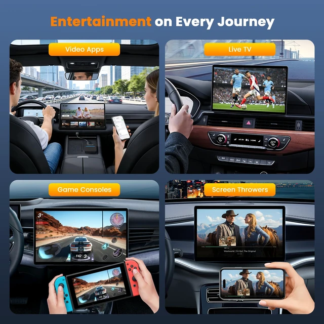 Alt view image 7 of 7 - Car TV Mate Pro, Wireless CarPlay & HDMI Adapter, Compatible with Fire TV Stick, iPhone, Screen Throwers, Car Video Box Compatible with Factory Wired CarPlay Vehicles from 2016 & iOS 10+ i Phone
