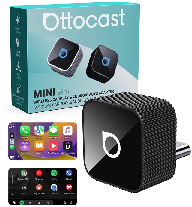 Main image of OTTOCAST Mini Cube 3.0 USB C Wireless CarPlay & Android Auto Adapter 2026 Plug & Play, Fast Auto-Reconnect (Black)