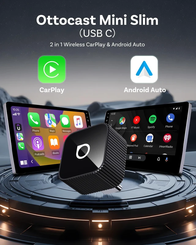 Alt view image 3 of 7 - OTTOCAST Mini Cube 3.0 USB C Wireless CarPlay & Android Auto Adapter 2026 Plug & Play, Fast Auto-Reconnect (Black)