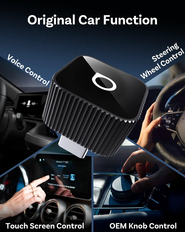 Alt view image 7 of 7 - OTTOCAST Mini Cube 3.0 USB C Wireless CarPlay & Android Auto Adapter 2026 Plug & Play, Fast Auto-Reconnect (Black)