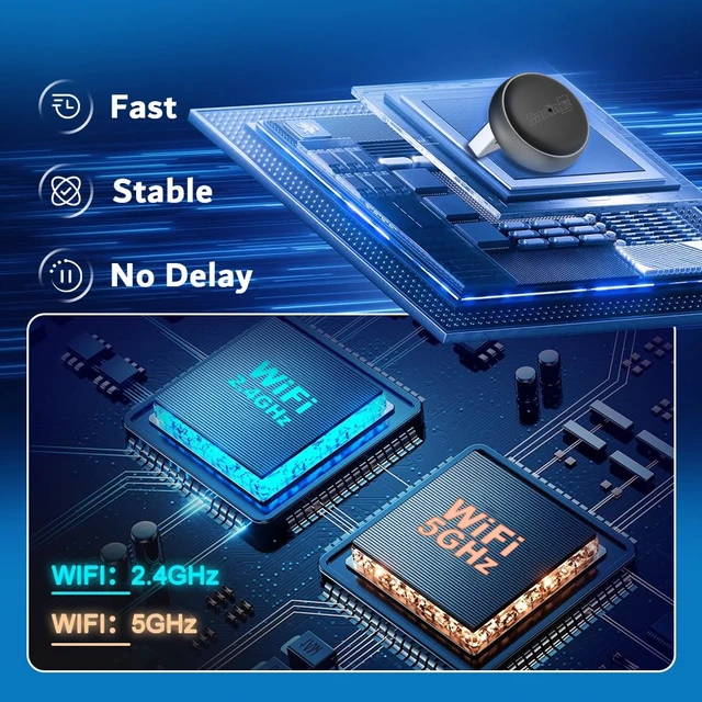 Alt view image 3 of 7 - Carlinkit Wireless CarPlay & Android Auto Adapter - Mini Ultra 3 Convert OEM Wired to Wireless Dongle for iPhone & Android 11+, USB-A/Type-C Plug & Play, Fast Connection, Online Upgrade