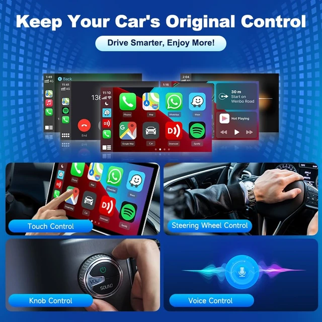 Alt view image 6 of 7 - Carlinkit Wireless CarPlay & Android Auto Adapter - Mini Ultra 3 Convert OEM Wired to Wireless Dongle for iPhone & Android 11+, USB-A/Type-C Plug & Play, Fast Connection, Online Upgrade