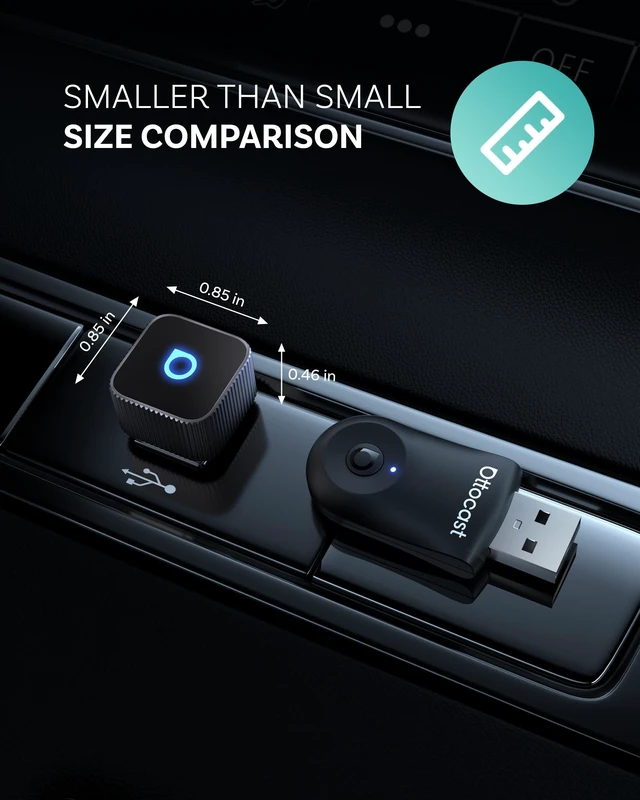 Alt view image 3 of 7 - Ottocast Mini Cube 3.0 Wireless CarPlay & Android Auto Adapter 2026 Plug & Play, Fast Auto-Reconnect (Black)