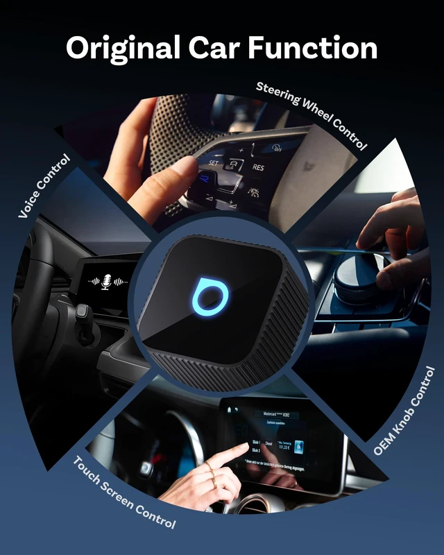 Alt view image 7 of 7 - Ottocast Mini Cube 3.0 Wireless CarPlay & Android Auto Adapter 2026 Plug & Play, Fast Auto-Reconnect (Black)