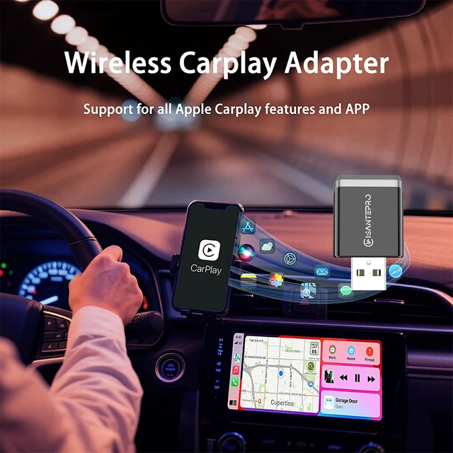 Alt view image 7 of 7 - Isantepro 2-in-1 Wireless CarPlay Adapter & Android Auto for Apple iPhone, 2026 Upgrade Mini Bluetooth Dongle Convert Wired to Wireless, Plug & Play, USB A & Type C for 2016+ Cars, iOS 10+,Android 11+
