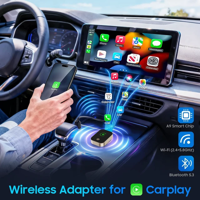 Alt view image 6 of 7 - PABXTATU 2026 Wireless Carplay Adapter for iPhone,Convert Wired to Wireless with One Click Multi Device Switch,Auto-Connect,No Delay for Cars 2018+ with Built-in Carplay (with Buttons)