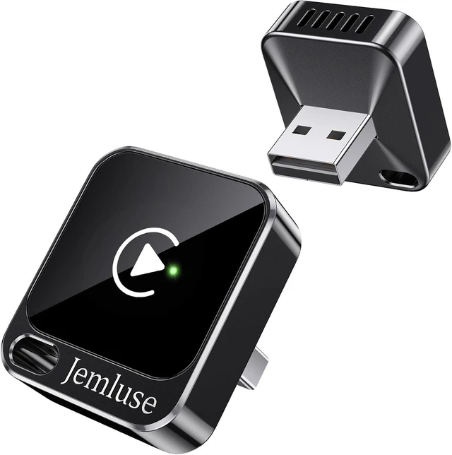 Main image of Jemluse Wireless CarPlay Adapter for Apple, Mini Car Play Dongle for iPhone iOS 10+, Plug & Play for Cars from 2016+ w/USB-C, Works with CarPlay-Enabled Marine Stereo Receivers & Head Units