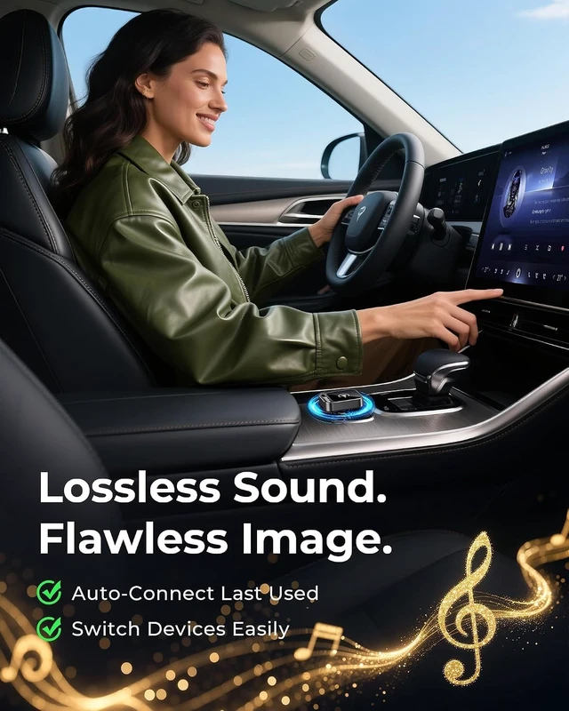 Alt view image 6 of 7 - Jemluse Wireless CarPlay Adapter for Apple, Mini Car Play Dongle for iPhone iOS 10+, Plug & Play for Cars from 2016+ w/USB-C, Works with CarPlay-Enabled Marine Stereo Receivers & Head Units