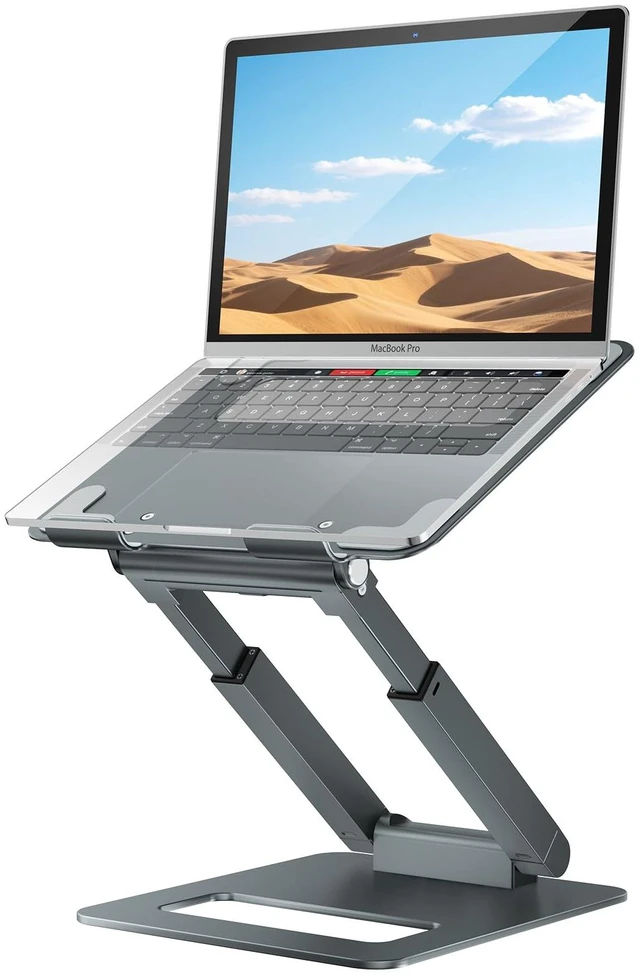 Main image of tounee Laptop Stand for Desk Adjustable Height, Telescopic Computer Stand with Pull Out Design Ergonomic Laptop Riser Fits All Laptops 10-16"-Gray