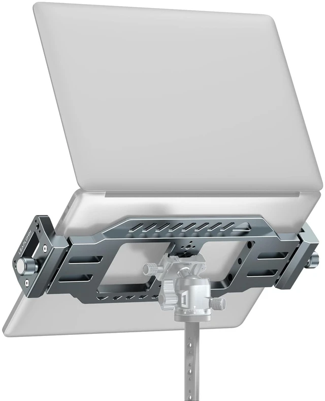 Main image of Laptop Tripod Mount with 1/4" & 3/8" Screw Holes, Arca Swiss Plate, Rubber Pad for Secure Laptop Holding Works with Tripod Head for Vertical/Horizontal Ideal for Musicians, Studio Recording
