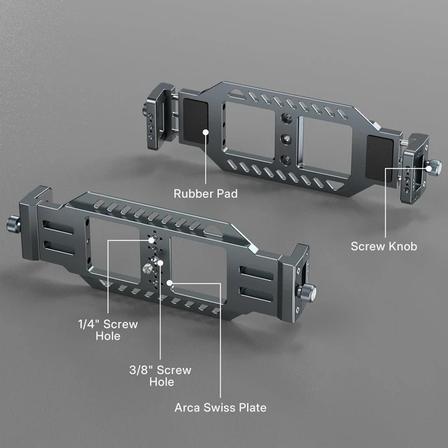 Alt view image 2 of 7 - Laptop Tripod Mount with 1/4" & 3/8" Screw Holes, Arca Swiss Plate, Rubber Pad for Secure Laptop Holding Works with Tripod Head for Vertical/Horizontal Ideal for Musicians, Studio Recording