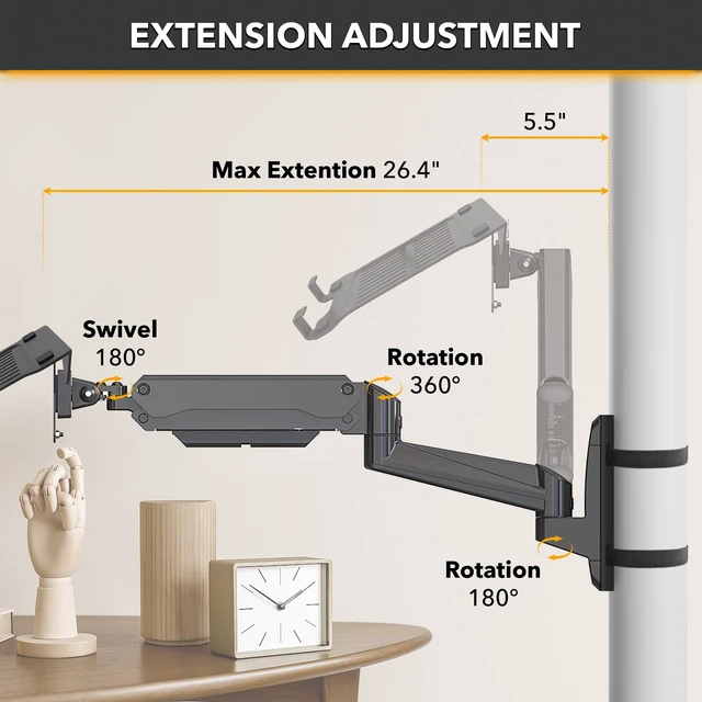 Alt view image 5 of 7 - CondoMounts CLMLTP1016 Ergonomic Laptop Mount for Poles | Fits Devices Up to 19" | 360° Rotation | Anti-Slip Tray | Tool-Free Strap Mounting | Outdoor, Industrial & Mobile Workstations